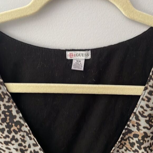 Guess Fly Away Leopard Tank Blouse Medium - Picture 3 of 5
